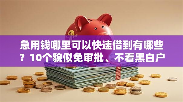 急用钱哪里可以快速借到有哪些？10个貌似免审批、不看黑白户下款的网贷合集