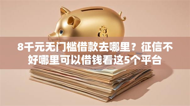 8千元无门槛借款去哪里？征信不好哪里可以借钱看这5个平台