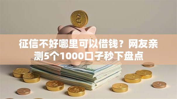 征信不好哪里可以借钱?网友亲测5个1000口子秒下盘点 征信不好哪里可以借钱?网友亲测5个1000口子秒下盘点