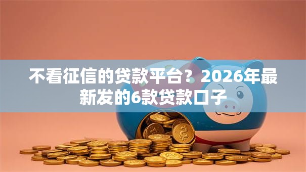 不看征信的贷款平台？2026年最新发的6款贷款口子