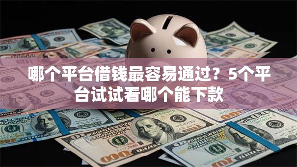 哪个平台借钱最容易通过？5个平台试试看哪个能下款