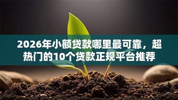 2026年小额贷款哪里最可靠,超热门的10个贷款正规平台推荐 2026年小额贷款哪里最可靠,超热门的10个贷款正规平台推荐