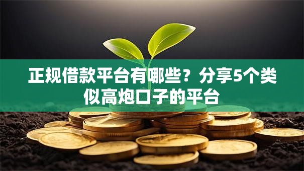 正规借款平台有哪些？分享5个类似高炮口子的平台