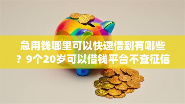 急用钱哪里可以快速借到有哪些？9个20岁可以借钱平台不查征信的app推荐给你