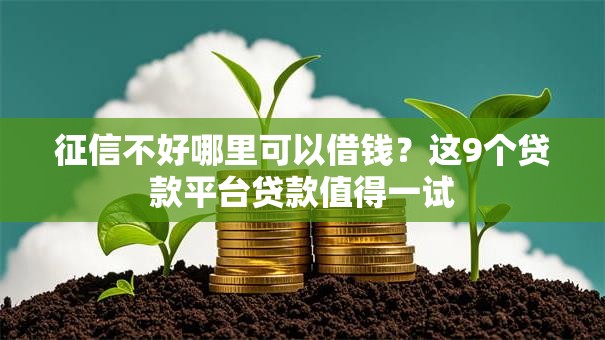 征信不好哪里可以借钱?这9个贷款平台贷款值得一试 征信不好哪里可以借钱?这9个贷款平台贷款值得一试