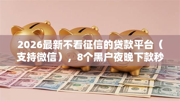 2026最新不看征信的贷款平台(支持微信),8个黑户夜晚下款秒审核的平台无私分享 2026最新不看征信的贷款平台(支持微信),8个黑户夜晚下款秒审核的平台无私分享
