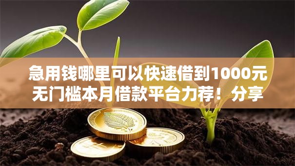 急用钱哪里可以快速借到1000元无门槛本月借款平台力荐!分享小额网贷口子1000元无门槛借款 急用钱哪里可以快速借到1000元无门槛本月借款平台力荐!分享小额网贷口子1000元无门槛借款