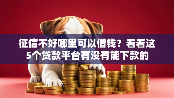 征信不好哪里可以借钱?看看这5个贷款平台有没有能下款的 征信不好哪里可以借钱?看看这5个贷款平台有没有能下款的