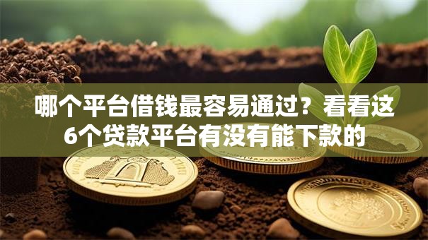 哪个平台借钱最容易通过？看看这6个贷款平台有没有能下款的