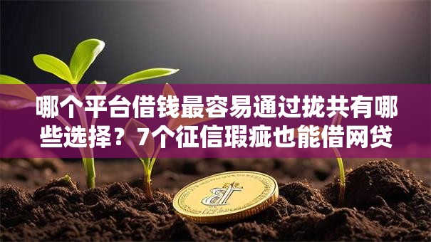 哪个平台借钱最容易通过拢共有哪些选择？7个征信瑕疵也能借网贷轻松下款的软件详解