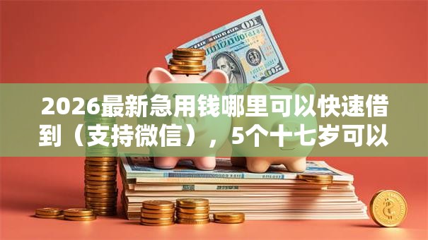 2026最新急用钱哪里可以快速借到（支持微信），5个十七岁可以贷款的平台无私分享