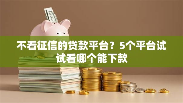 不看征信的贷款平台？5个平台试试看哪个能下款