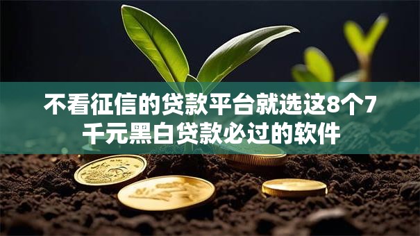 不看征信的贷款平台就选这8个7千元黑白贷款必过的软件
