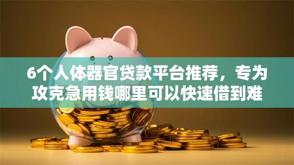 6个人体器官贷款平台推荐，专为攻克急用钱哪里可以快速借到难题