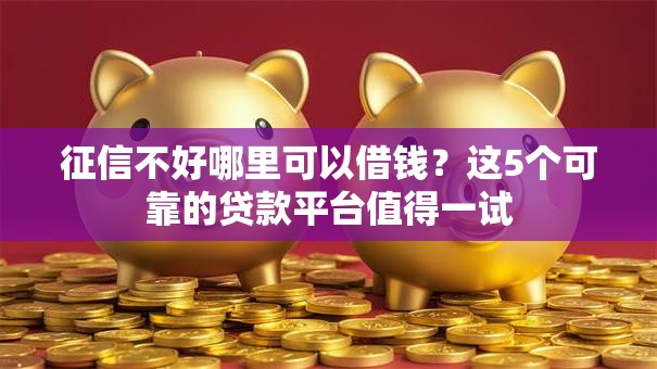 征信不好哪里可以借钱？这5个可靠的贷款平台值得一试