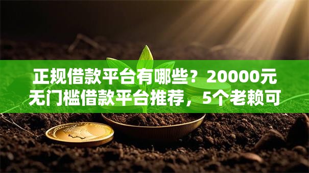 正规借款平台有哪些？20000元无门槛借款平台推荐，5个老赖可以借款的平台的盘点