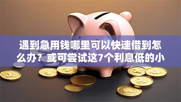 遇到急用钱哪里可以快速借到怎么办？或可尝试这7个利息低的小额贷款平台