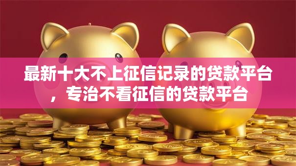 最新十大不上征信记录的贷款平台，专治不看征信的贷款平台