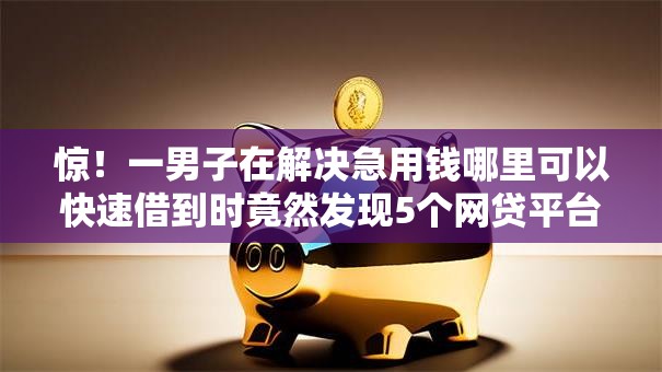 惊！一男子在解决急用钱哪里可以快速借到时竟然发现5个网贷平台借钱不查征信，事后分享了出来