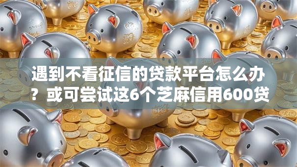 遇到不看征信的贷款平台怎么办？或可尝试这6个芝麻信用600贷款软件