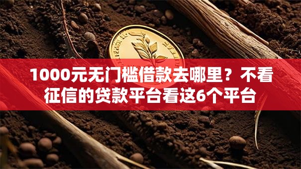 1000元无门槛借款去哪里?不看征信的贷款平台看这6个平台 1000元无门槛借款去哪里?不看征信的贷款平台看这6个平台