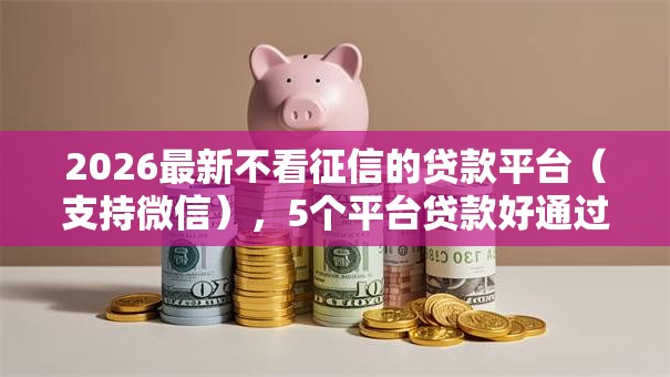 2026最新不看征信的贷款平台（支持微信），5个平台贷款好通过无私分享