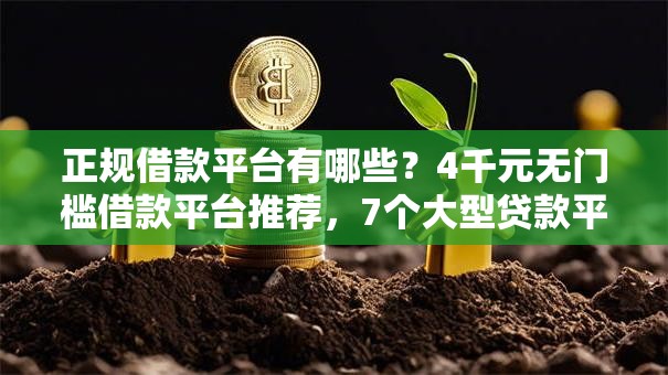 正规借款平台有哪些？4千元无门槛借款平台推荐，7个大型贷款平台盘点