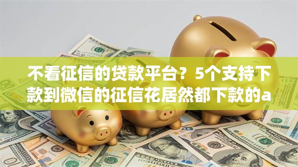 不看征信的贷款平台？5个支持下款到微信的征信花居然都下款的app