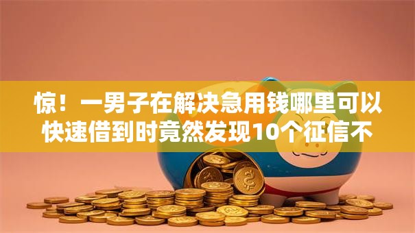 惊！一男子在解决急用钱哪里可以快速借到时竟然发现10个征信不好负债高的软件，事后分享了出来