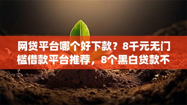 网贷平台哪个好下款？8千元无门槛借款平台推荐，8个黑白贷款不是高炮的app盘点