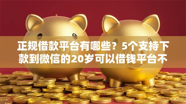 正规借款平台有哪些?5个支持下款到微信的20岁可以借钱平台不查征信的平台 正规借款平台有哪些?5个支持下款到微信的20岁可以借钱平台不查征信的平台