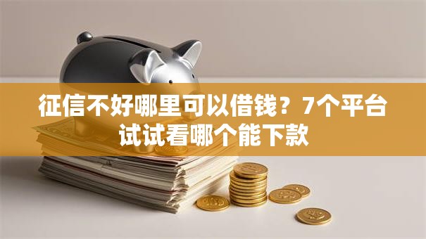 征信不好哪里可以借钱？7个平台试试看哪个能下款