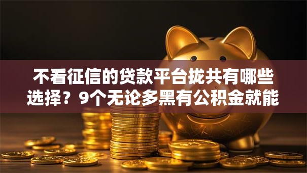 不看征信的贷款平台拢共有哪些选择?9个无论多黑有公积金就能下款详解 不看征信的贷款平台拢共有哪些选择?9个无论多黑有公积金就能下款详解