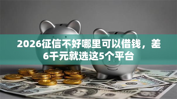2026征信不好哪里可以借钱，差6千元就选这5个平台