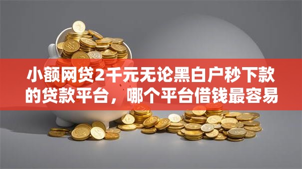 小额网贷2千元无论黑白户秒下款的贷款平台，哪个平台借钱最容易通过的7个平台介绍