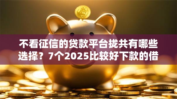 不看征信的贷款平台拢共有哪些选择?7个2025比较好下款的借款平台详解 不看征信的贷款平台拢共有哪些选择?7个2025比较好下款的借款平台详解