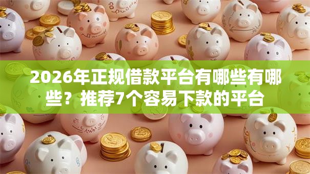 2026年正规借款平台有哪些有哪些？推荐7个容易下款的平台
