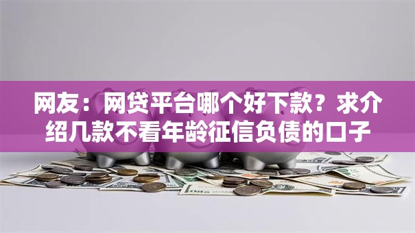 网友:网贷平台哪个好下款?求介绍几款不看年龄征信负债的口子 网友:网贷平台哪个好下款?求介绍几款不看年龄征信负债的口子