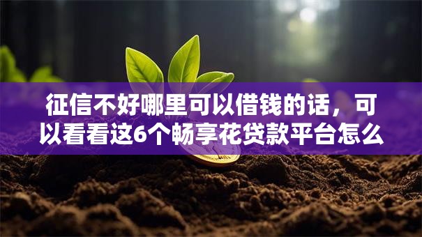 征信不好哪里可以借钱的话，可以看看这6个畅享花贷款平台怎么样