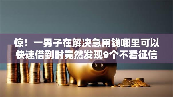 惊!一男子在解决急用钱哪里可以快速借到时竟然发现9个不看征信贷款平台,事后分享了出来 惊!一男子在解决急用钱哪里可以快速借到时竟然发现9个不看征信贷款平台,事后分享了出来
