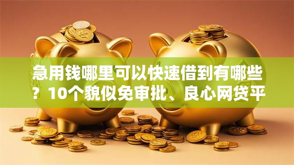 急用钱哪里可以快速借到有哪些？10个貌似免审批、良心网贷平台合集