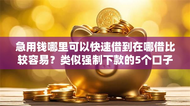 急用钱哪里可以快速借到在哪借比较容易?类似强制下款的5个口子参考 急用钱哪里可以快速借到在哪借比较容易?类似强制下款的5个口子参考