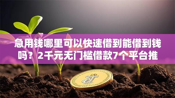 急用钱哪里可以快速借到能借到钱吗?2千元无门槛借款7个平台推荐 急用钱哪里可以快速借到能借到钱吗?2千元无门槛借款7个平台推荐