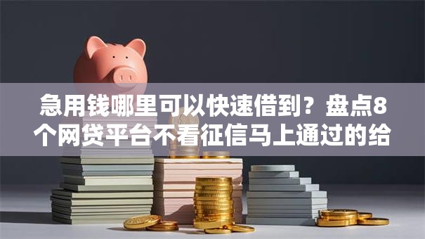 急用钱哪里可以快速借到?盘点8个网贷平台不看征信马上通过的给你参考 急用钱哪里可以快速借到?盘点8个网贷平台不看征信马上通过的给你参考