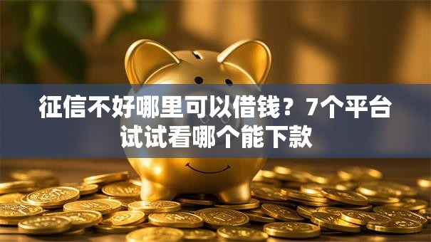 征信不好哪里可以借钱?7个平台试试看哪个能下款 征信不好哪里可以借钱?7个平台试试看哪个能下款