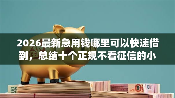 2026最新急用钱哪里可以快速借到,总结十个正规不看征信的小额贷款app! 2026最新急用钱哪里可以快速借到,总结十个正规不看征信的小额贷款app!