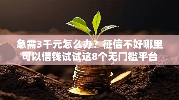 急需3千元怎么办?征信不好哪里可以借钱试试这8个无门槛平台 急需3千元怎么办?征信不好哪里可以借钱试试这8个无门槛平台