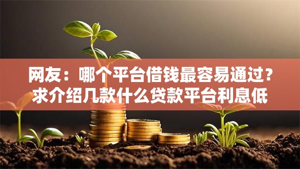 网友:哪个平台借钱最容易通过?求介绍几款什么贷款平台利息低 网友:哪个平台借钱最容易通过?求介绍几款什么贷款平台利息低