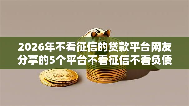 2026年不看征信的贷款平台网友分享的5个平台不看征信不看负债可以贷到钱我觉得不错！