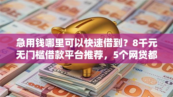 急用钱哪里可以快速借到？8千元无门槛借款平台推荐，5个网贷都平台盘点
